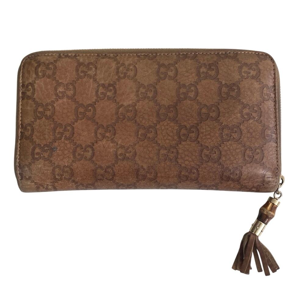 Gucci tassle brown OLD LIBECCIO GG leather organizer wallet - Picture 13 of 16